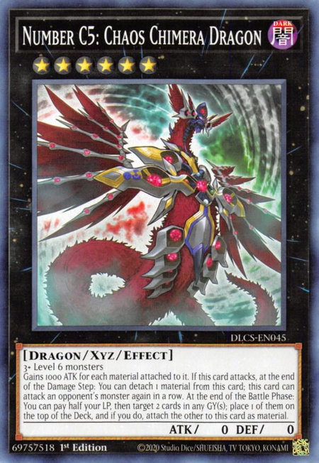 Number C5: Chaos Chimera Dragon - Dragons of Legend: The Complete Series YuGiOh trading card