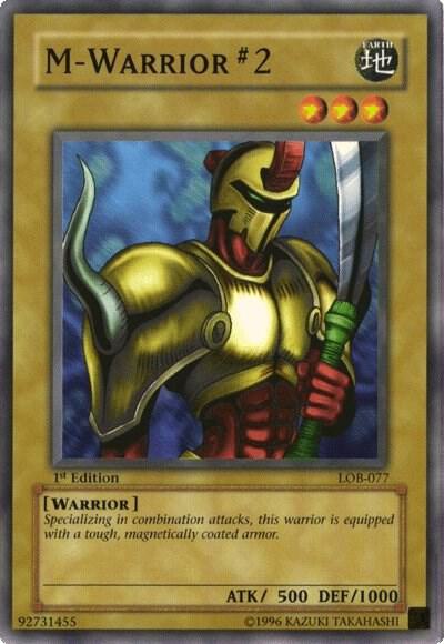 M-Warrior #2 trading card from The Legend of Blue Eyes White Dragon M-Warrior #2 - The Legend of Blue Eyes White Dragon YuGiOh trading card