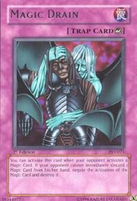 Magic Drain trading card from Pharaoh's Servant Magic Drain - Pharaoh's Servant YuGiOh trading card
