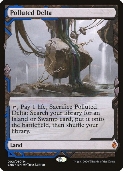 Polluted Delta trading card from Zendikar Rising Expeditions Polluted Delta - Zendikar Rising Expeditions Magic: The Gathering trading card