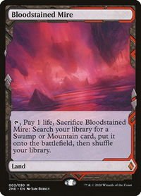 Bloodstained Mire - Zendikar Rising Expeditions (ZNE) #3 - Mythic Magic: The Gathering Trading Card