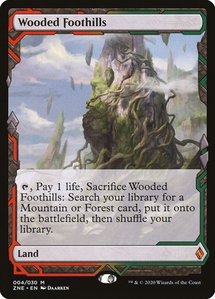 Wooded Foothills - Zendikar Rising Expeditions (ZNE) #4 - Mythic Rare Magic: The Gathering Trading Card