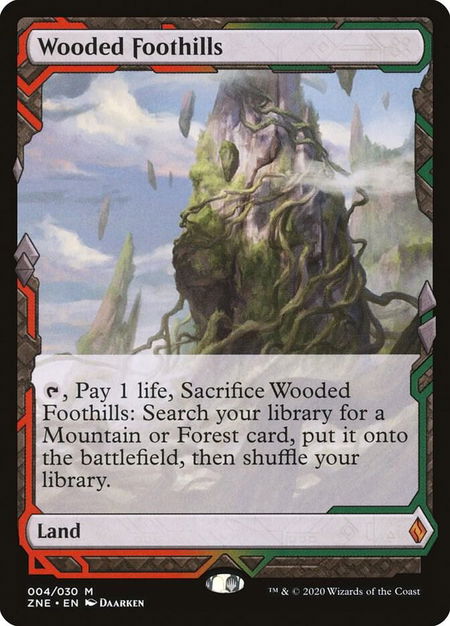 Wooded Foothills - Zendikar Rising Expeditions Magic: The Gathering trading card