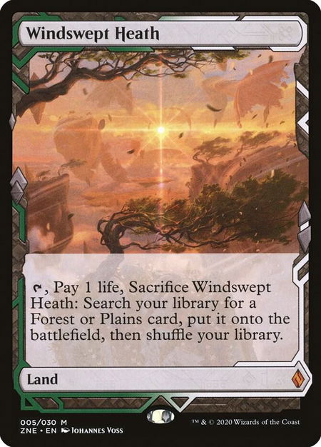 Windswept Heath - Zendikar Rising Expeditions Magic: The Gathering trading card