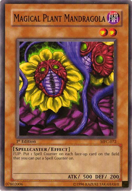 Magical Plant Mandragola - Magician's Force YuGiOh trading card