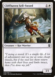 Cliffhaven Sell-Sword - Zendikar Rising (ZNR) #8 - Common Magic: The Gathering Trading Card