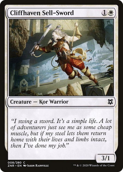 Cliffhaven Sell-Sword - Zendikar Rising Magic: The Gathering trading card