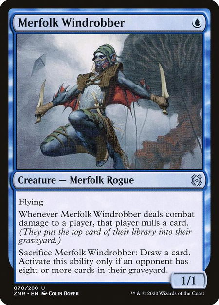 Merfolk Windrobber - Zendikar Rising Magic: The Gathering trading card