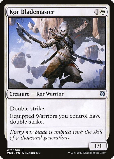 Kor Blademaster - Zendikar Rising Magic: The Gathering trading card