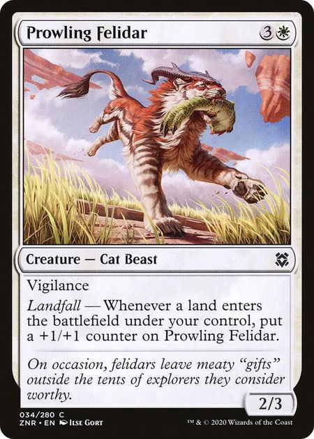 Prowling Felidar - Zendikar Rising Magic: The Gathering trading card