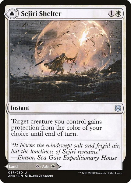 Sejiri Shelter trading card from Zendikar Rising Sejiri Shelter - Zendikar Rising Magic: The Gathering trading card