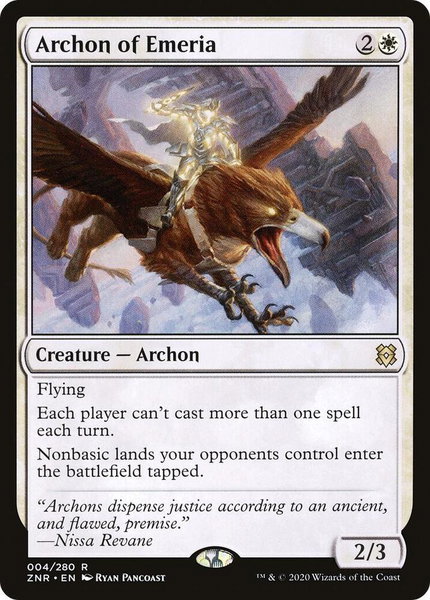 Archon of Emeria trading card from Zendikar Rising Archon of Emeria - Zendikar Rising Magic: The Gathering trading card