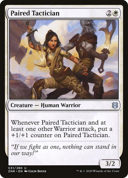 Paired Tactician trading card from Zendikar Rising Paired Tactician - Zendikar Rising Magic: The Gathering trading card