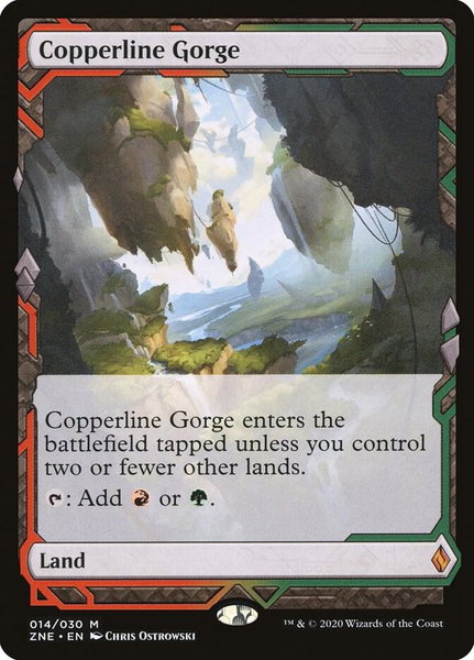 Copperline Gorge trading card from Zendikar Rising Expeditions Copperline Gorge - Zendikar Rising Expeditions Magic: The Gathering trading card