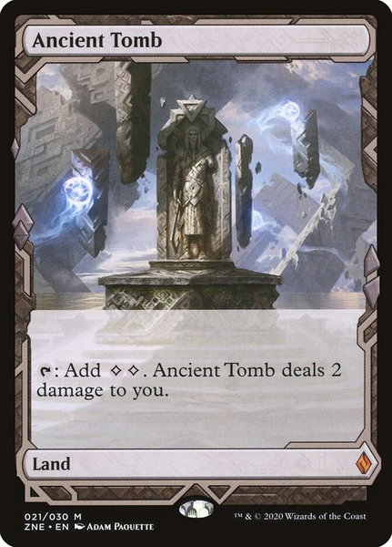 Ancient Tomb trading card from Zendikar Rising Expeditions Ancient Tomb - Zendikar Rising Expeditions Magic: The Gathering trading card