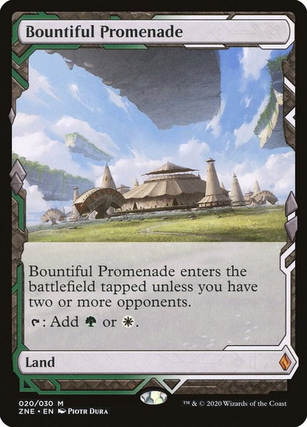 Bountiful Promenade trading card from Zendikar Rising Expeditions Bountiful Promenade - Zendikar Rising Expeditions Magic: The Gathering trading card