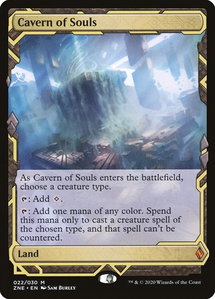Cavern of Souls - Zendikar Rising Expeditions (ZNE) #22 - Mythic Rare Magic: The Gathering Trading Card