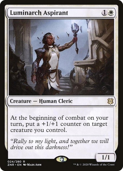 Luminarch Aspirant - Zendikar Rising Magic: The Gathering trading card