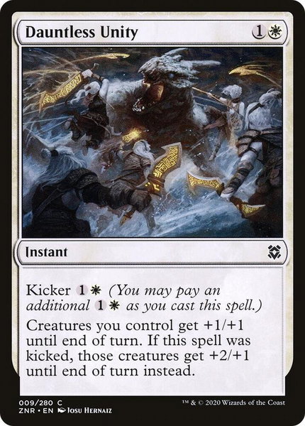 Dauntless Unity trading card from Zendikar Rising Dauntless Unity - Zendikar Rising Magic: The Gathering trading card