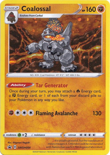Coalossal - SWSH054 - SWSH: Sword & Shield Promo Cards Pokémon trading card