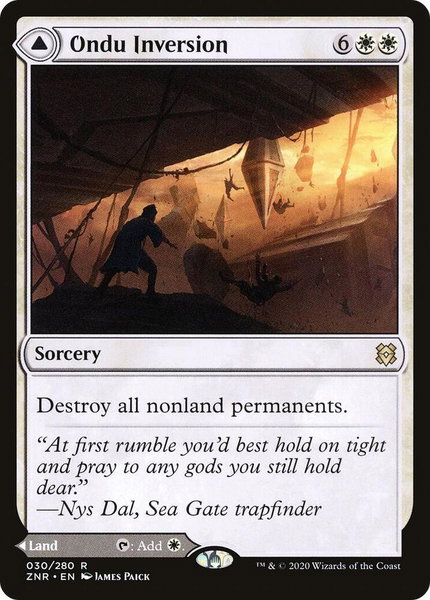 Ondu Inversion trading card from Zendikar Rising Ondu Inversion - Zendikar Rising Magic: The Gathering trading card
