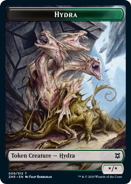 Hydra Token trading card from Zendikar Rising Hydra Token - Zendikar Rising Magic: The Gathering trading card