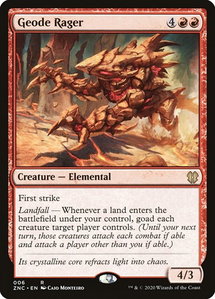 Geode Rager - Commander: Zendikar Rising (ZNC) #6 - Rare Magic: The Gathering Trading Card
