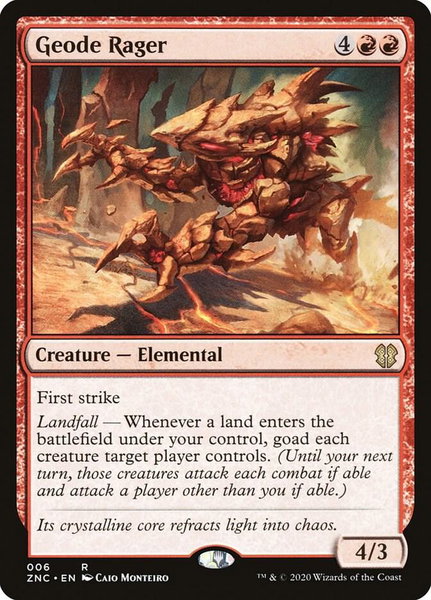 Geode Rager - Commander: Zendikar Rising Magic: The Gathering trading card