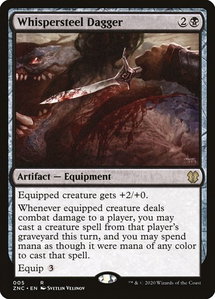 Whispersteel Dagger - Commander: Zendikar Rising (ZNC) #5 - Rare Magic: The Gathering Trading Card