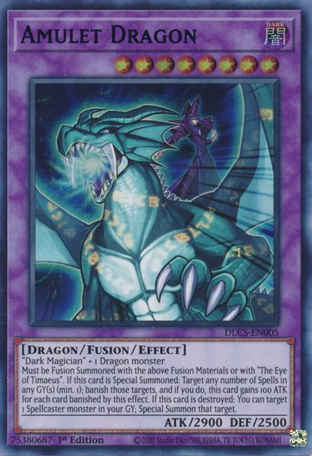 Amulet Dragon (Blue) - Dragons of Legend: The Complete Series YuGiOh trading card