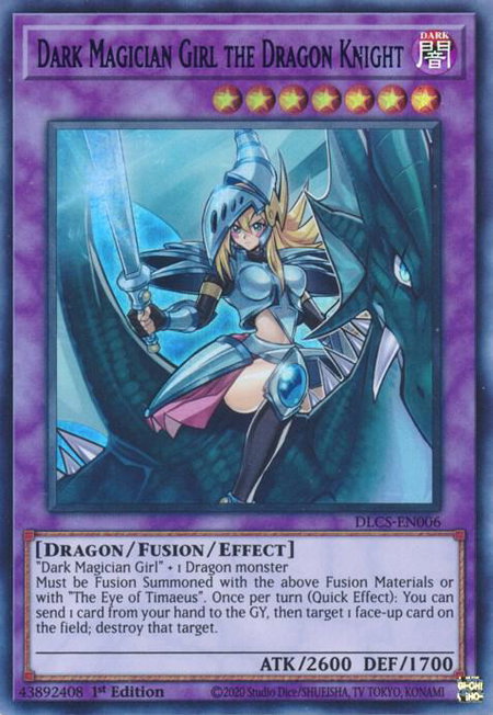 Dark Magician Girl the Dragon Knight (Green) trading card from Dragons of Legend: The Complete Series Dark Magician Girl the Dragon Knight (Green) - Dragons of Legend: The Complete Series YuGiOh trading card