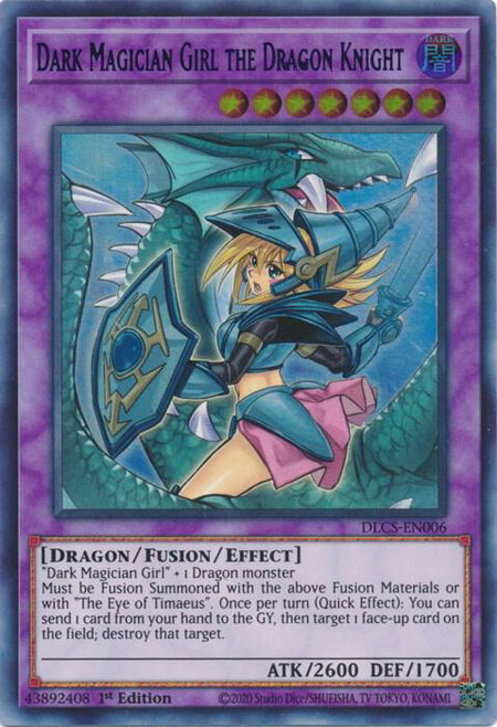 Dark Magician Girl the Dragon Knight (Alternate Art) (Blue) trading card from Dragons of Legend: The Complete Series Dark Magician Girl the Dragon Knight (Alternate Art) (Blue) - Dragons of Legend: The Complete Series YuGiOh trading card