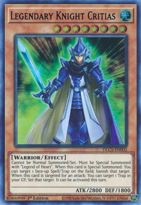 Legendary Knight Critias (Blue) trading card from Dragons of Legend: The Complete Series Legendary Knight Critias (Blue) - Dragons of Legend: The Complete Series YuGiOh trading card