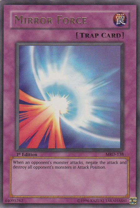 Mirror Force trading card from Metal Raiders Mirror Force - Metal Raiders YuGiOh trading card
