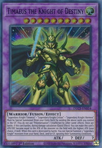 Timaeus the Knight of Destiny (Blue) - Dragons of Legend: The Complete Series (DLCS) #DLCS-EN054 - Ultra Rare YuGiOh Trading Card