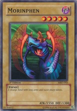 Morinphen trading card from Metal Raiders Morinphen - Metal Raiders YuGiOh trading card