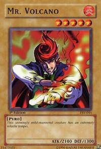 Mr. Volcano trading card from Pharaoh's Servant Mr. Volcano - Pharaoh's Servant YuGiOh trading card