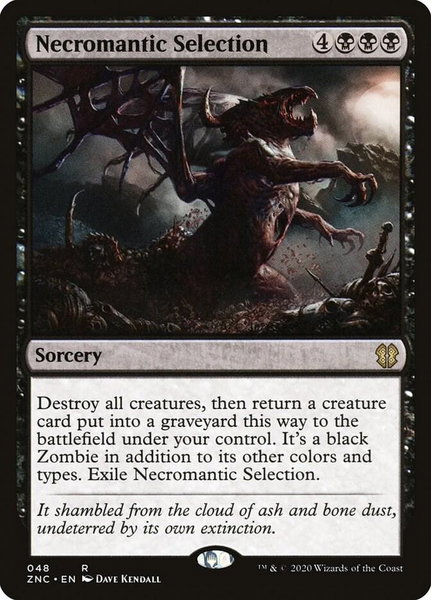 Necromantic Selection trading card from Commander: Zendikar Rising Necromantic Selection - Commander: Zendikar Rising Magic: The Gathering trading card