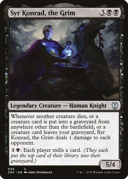 Syr Konrad, the Grim trading card from Commander: Zendikar Rising Syr Konrad, the Grim - Commander: Zendikar Rising Magic: The Gathering trading card