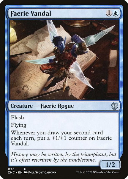 Faerie Vandal trading card from Commander: Zendikar Rising Faerie Vandal - Commander: Zendikar Rising Magic: The Gathering trading card