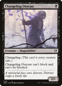 Changeling Outcast - Commander: Zendikar Rising (ZNC) #40 - Common Magic: The Gathering Trading Card