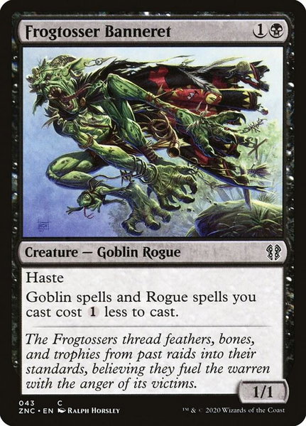 Frogtosser Banneret trading card from Commander: Zendikar Rising Frogtosser Banneret - Commander: Zendikar Rising Magic: The Gathering trading card
