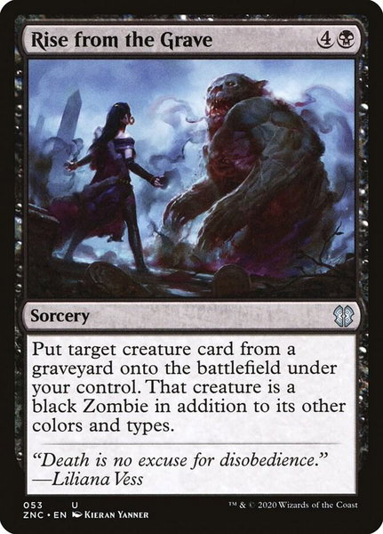 Rise from the Grave trading card from Commander: Zendikar Rising Rise from the Grave - Commander: Zendikar Rising Magic: The Gathering trading card