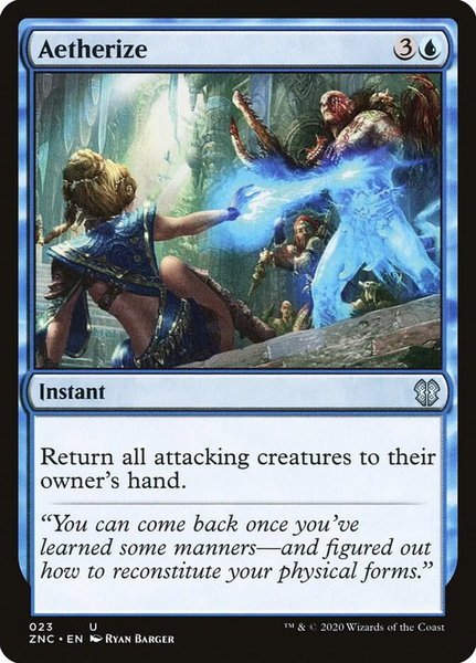 Aetherize trading card from Commander: Zendikar Rising Aetherize - Commander: Zendikar Rising Magic: The Gathering trading card