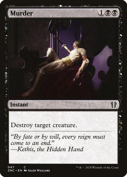 Murder trading card from Commander: Zendikar Rising Murder - Commander: Zendikar Rising Magic: The Gathering trading card