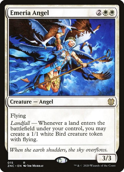 Emeria Angel trading card from Commander: Zendikar Rising Emeria Angel - Commander: Zendikar Rising Magic: The Gathering trading card