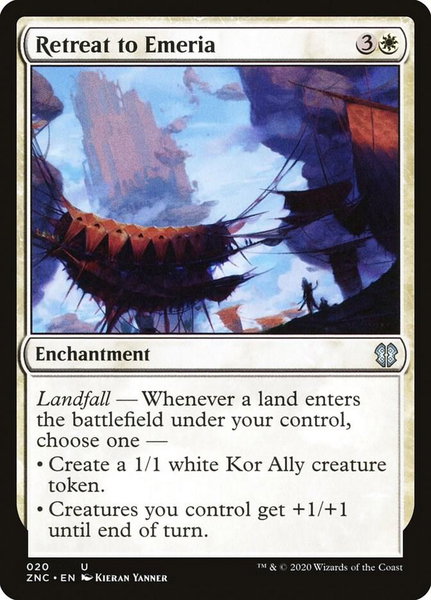 Retreat to Emeria trading card from Commander: Zendikar Rising Retreat to Emeria - Commander: Zendikar Rising Magic: The Gathering trading card