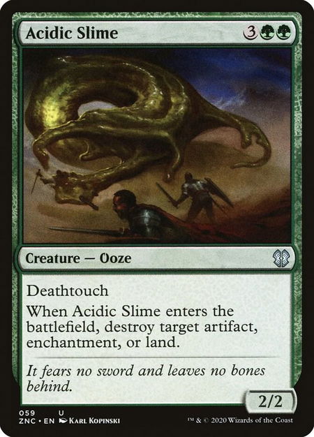 Acidic Slime trading card from Commander: Zendikar Rising Acidic Slime - Commander: Zendikar Rising Magic: The Gathering trading card