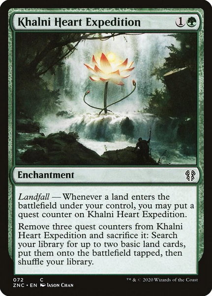 Khalni Heart Expedition trading card from Commander: Zendikar Rising Khalni Heart Expedition - Commander: Zendikar Rising Magic: The Gathering trading card