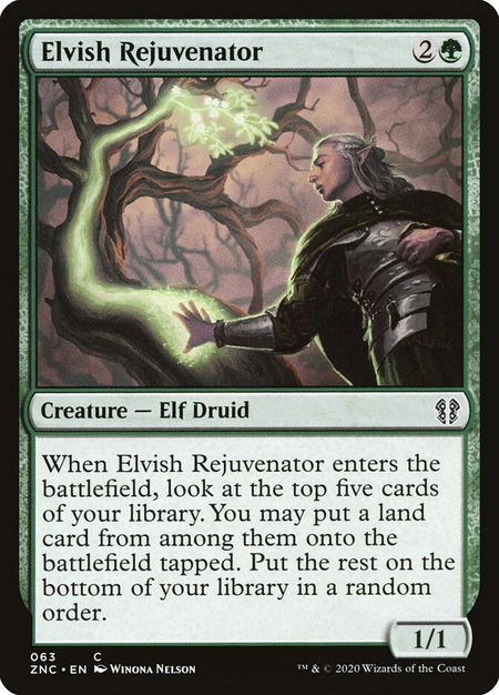 Elvish Rejuvenator - Commander: Zendikar Rising Magic: The Gathering trading card